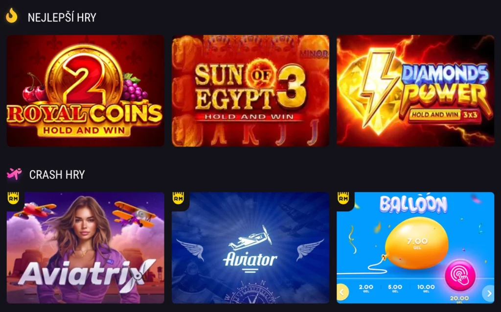 Oblíbené dostupné hry: