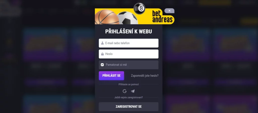 Přihlášení Betandreas: Vstupte do jedinečného herního zážitku